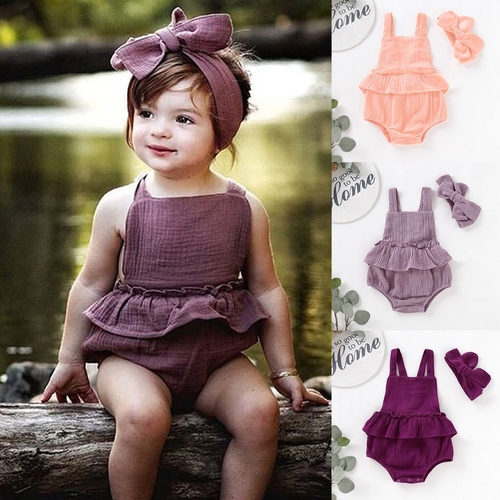 Summer Toddler Kid Baby Girls Strap Ruffled