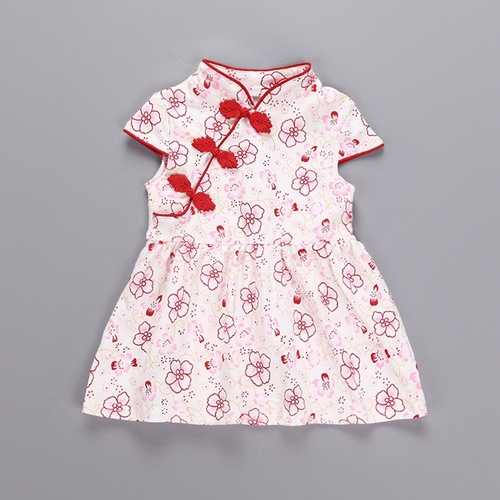 Summer Vintage Princess Flower Girl Dress V Neck