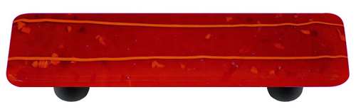 Hot Knobs HK3100-PB Mardi Gras Orange with Red Rectangle Glass Cabinet