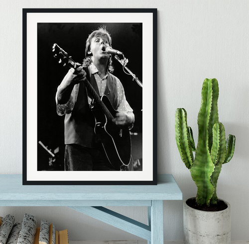 Paul McCartney on stage in 1989 Framed Print
