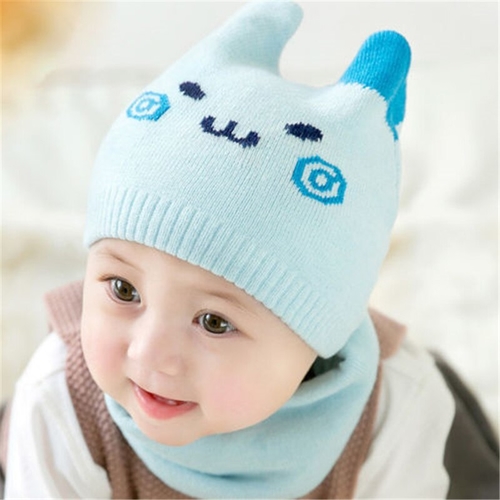 Kids Autumn Hats Girls Boys Children Crochet Warm