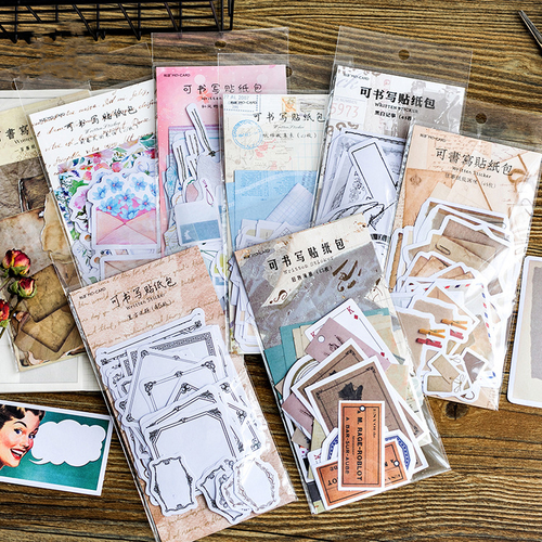 45PCS/PACK Retro Label Tag Sticker Marker Planner
