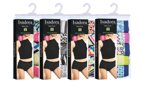 DDI 2339255 Isadora Women's Fashion Prints Briefs 5-Pack Sizes 8-