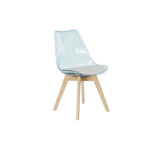 Dining Chair DKD Home Decor Natural Blue White PVC Birch (54 x 47 x 81