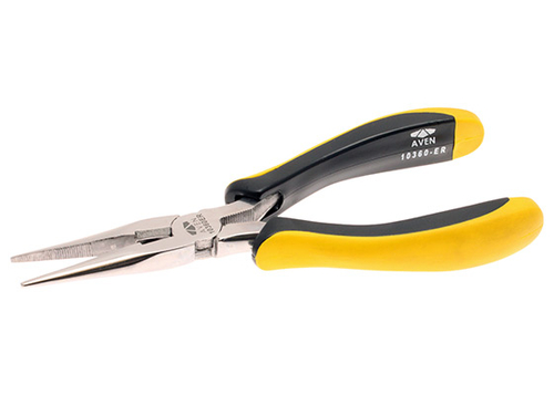 Aven 10360-ER Stainless Steel Long Nose Pliers With Grips - 6 Inch