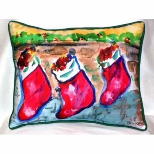 Betsy Drake ZP279 Christmas Stockings Indoor & Outdoor Throw Pillow- 2