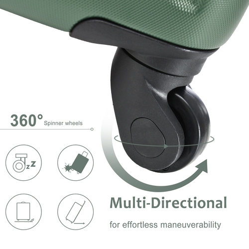 Main Hardshell Luggage, Lightweight Durable ABS Suitcase with Double image