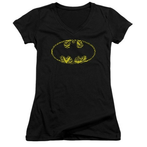 Trevco Batman-Bats On Bats - Junior Tee - Black, Medium