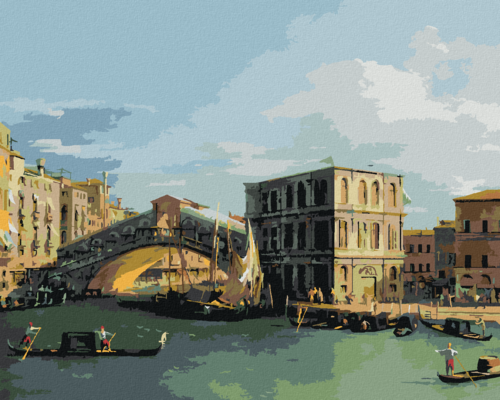 Paint by Numbers - RIALTO BRIDGE FROM THE NORTH (CANALETTO)