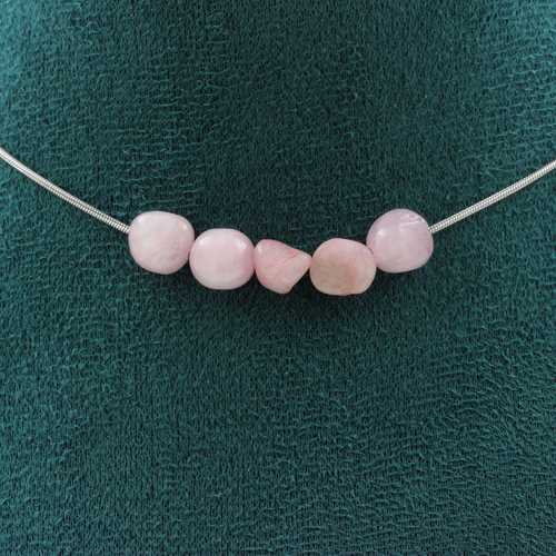 Kunzite from Brazil 5 beads necklace.