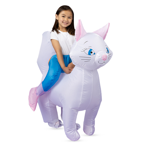 Inflatable Kid Ride-On Cat Costume Halloween Cosplay Dress-Up 