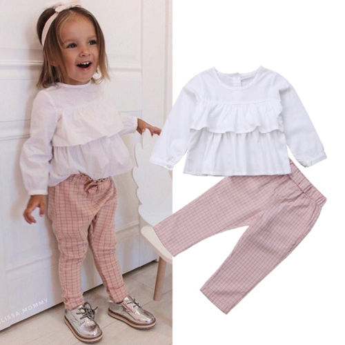 Fashion Pricess Kids Baby Girls Ruffles Fall