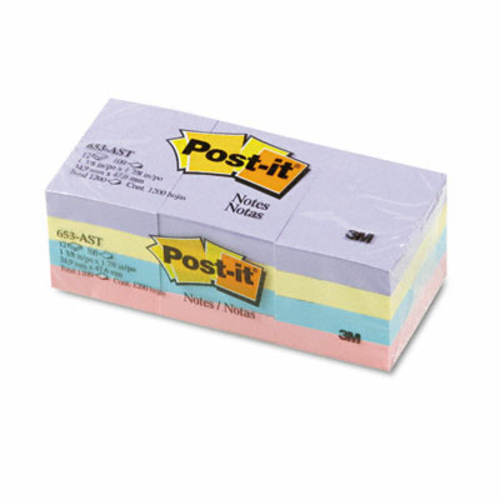 Sticky note Notes 653-AST Color Notes- 1-1/2 x 2- Pastel Colors- 12 10