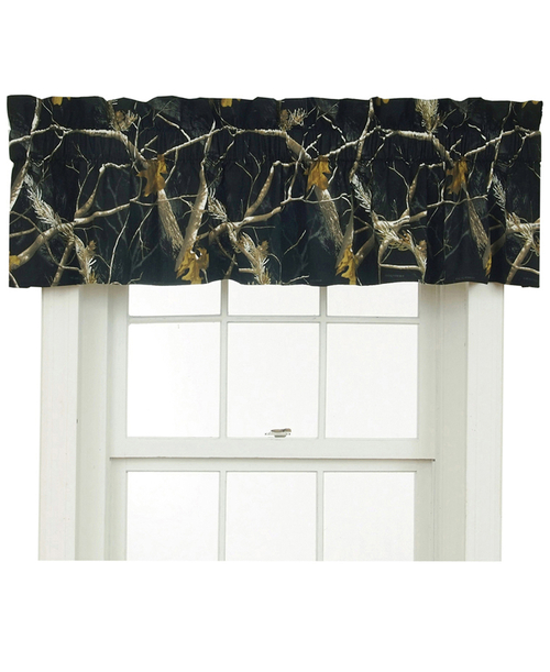 All Purpose Cabin Black Camo - Modern Room Valance For Windows