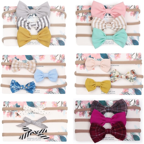 3pcs/lot Cute Bow Baby Headband for Girl Nylon