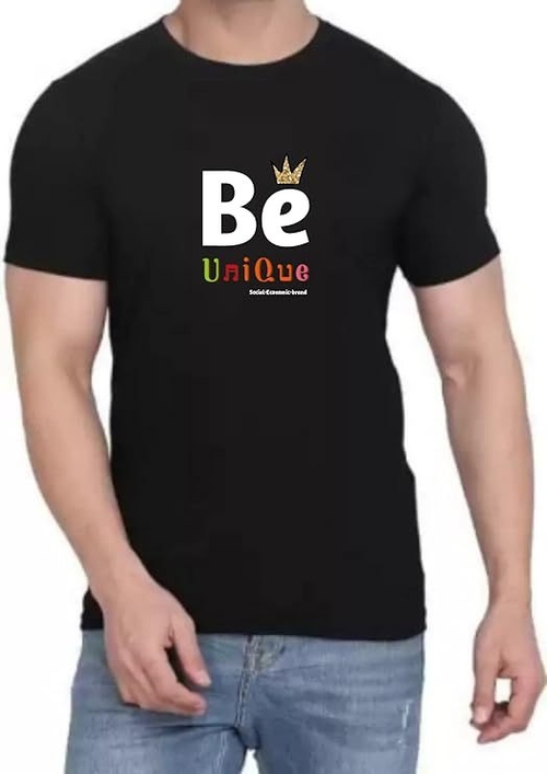 ROUND NECK HALF SLEEVES "BE UNIQUE" PRINTED TSHIRT FOR MEN (Size-XL)