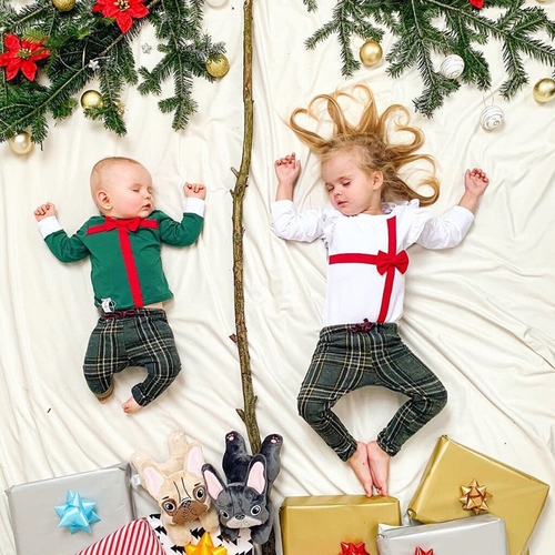 Newborn Baby Girl Boy Clothes Set 2pcs Christmas