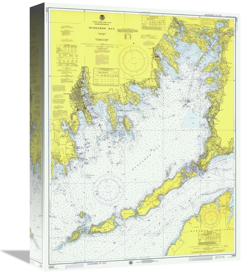 Global Gallery GCS-450524-16-142 16 in. Nautical Chart - Buzzards Bay 