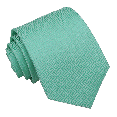 Greek Key Classic Tie - Mint Green