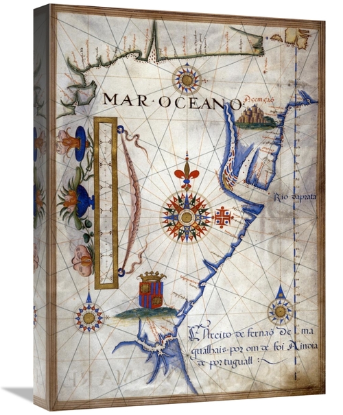 Global Gallery GCS-278259-22-142 22 in. Mar Oceano - Portolan Atlas Il