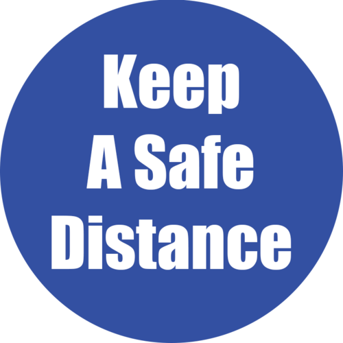 Flipside FLP97068 Keep a Safe Distance Stickers, Blue - Pack of 5