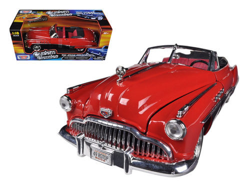 1949 Buick Roadmaster Red/Black Custom 1/18 Diecast Car Model by