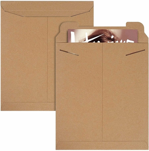 Pack of 25 Tab Lock Mailers 12 3/4” x 15” Kraft Chipboard envelopes,