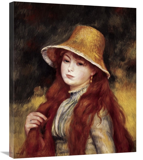 Global Gallery GCS-279700-30-142 30 in. Young Girl in a Straw Hat Art 