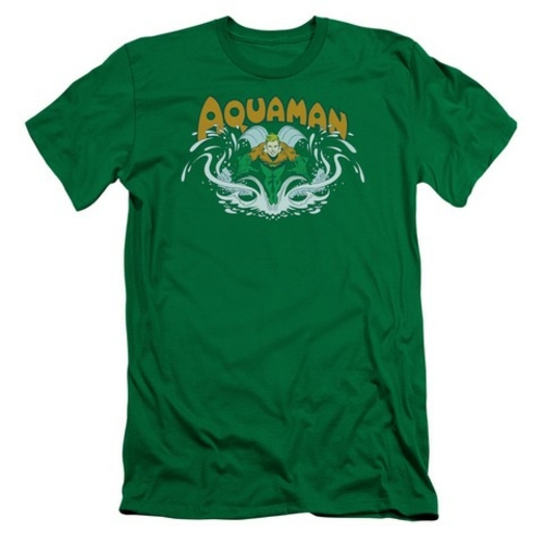 Trevco Dc-Aquaman Splash - Short Sleeve Adult 30-1 Tee - Kelly Green&#