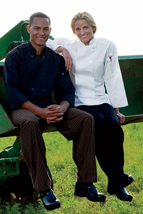 Uncommon Threads 0410-0108 3/4 Sleeve Chef Coat 10 Buttons in Black - 