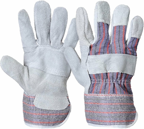 Pack 12 Gray Insulated Leather Work Gloves Medium Size for Men &