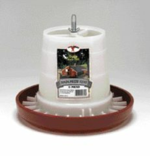 Miller Hanging Poultry Feeder White Red 11 Pound - PHF11