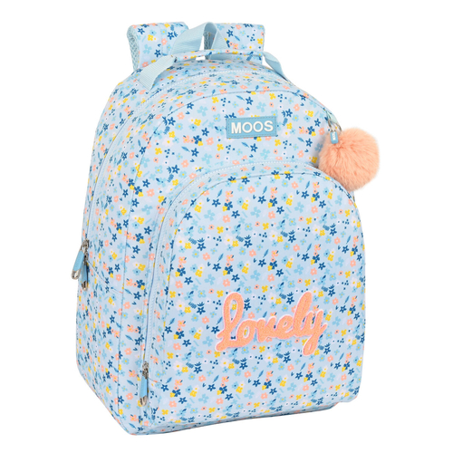 School Bag Moos Lovely Blue 32 x 42 x 15 cm