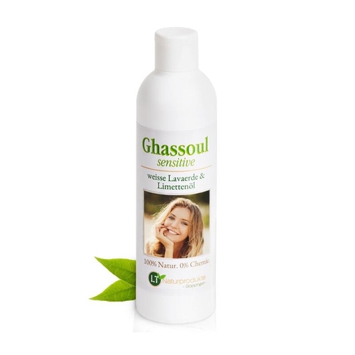 Lava clay / ghassoul, ready-mix, SENSITIVE, 250 ml, white with lime