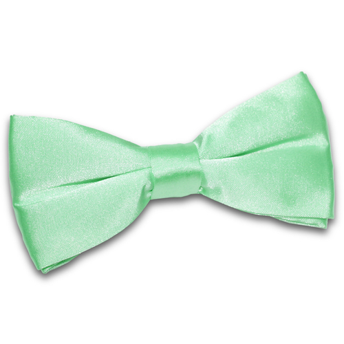 Plain Satin Pre-Tied Bow Tie - Mint Green