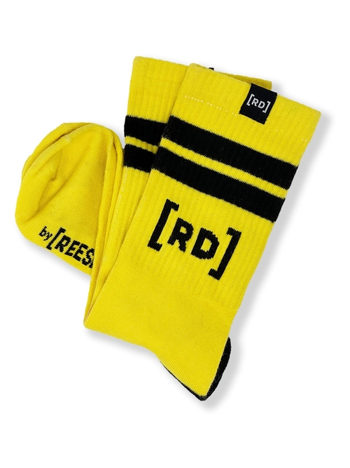 Striped Calf Socks - Yellow