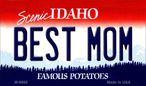 Smart Blonde M-9888 Best Mom Idaho State Background License Plate Meta