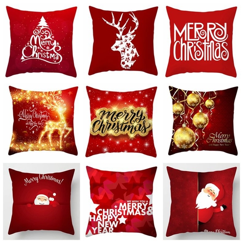 45*45cm Merry Christmas Peach Skin Pillowcase