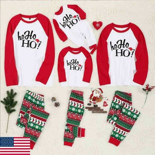 Family Christmas Pajamas For XMAS Letter Print