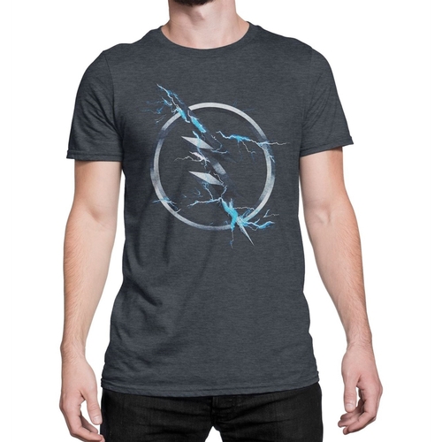 Flash tsflshzoomchrcS Flash Zoom Symbol Charcoal Mens T-Shirt - Small