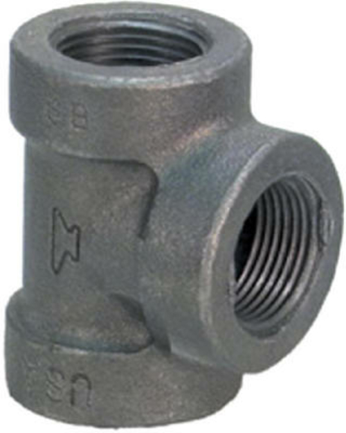 8700120507 .75 in. Malleable Iron Pipe Fitting Black Tee