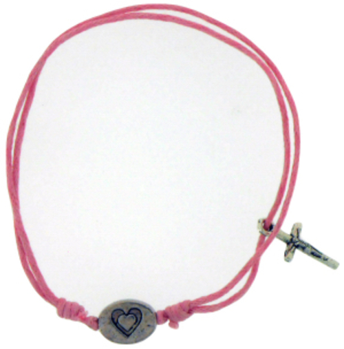 Solid Rock Jewelry 144651 Light Pink Cotton Adjustable Friendship with