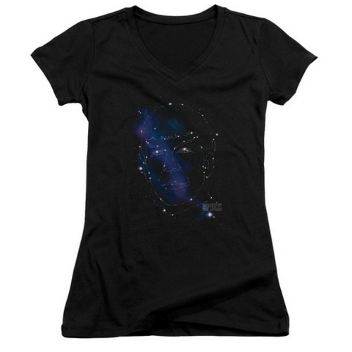 Trevco Star Trek-Spock Constellations - Junior Tee - Black- Small