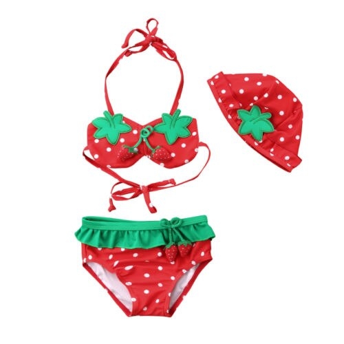 Baby Girls Kids Strawberry Bikini Beachwear