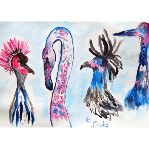 Betsy Drake PM829 Loony Birds Place Mat - Set of 4