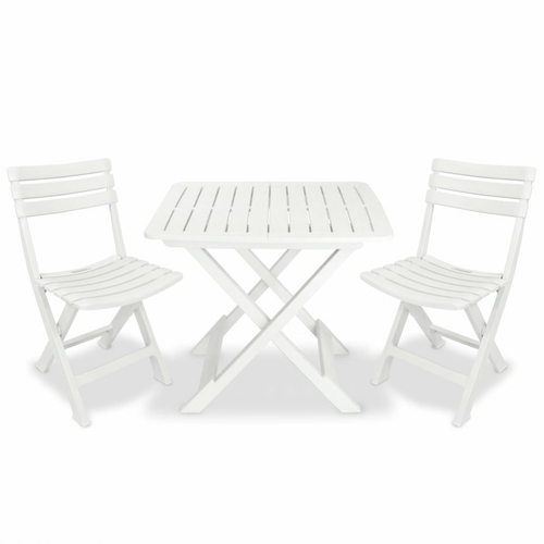 3 Piece Folding Bistro Set Plastic Anthracite