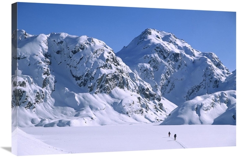 Global Gallery GCS-453408-2436-142 24 x 36 in. Skiers Cross Frozen Lak