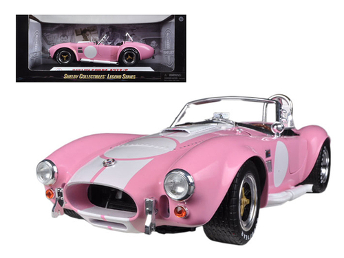 1965 Shelby Cobra 427 S/C Pink with White Stripes with Printed Carroll