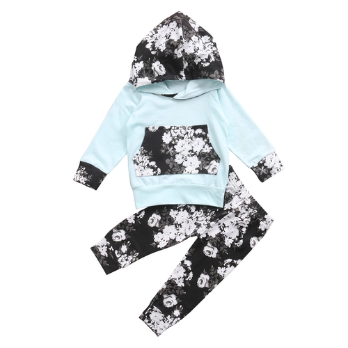 Toddler Baby Girls Cotton Hooded Tops Flower