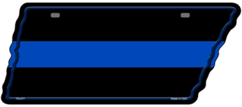 Smart Blonde TN-077 5.5 x 12 in. Thin Blue Line Novelty Metal Tennesse